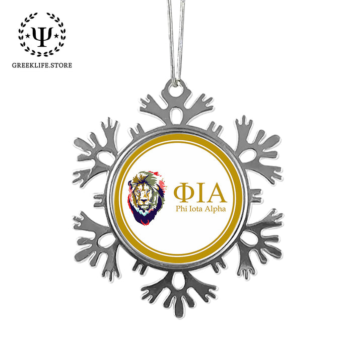 Phi Iota Alpha Christmas Ornament - Snowflake Metal