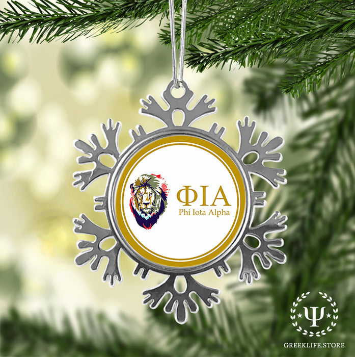 Phi Iota Alpha Christmas Ornament - Snowflake Metal