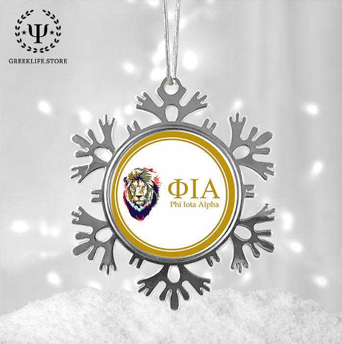 Phi Iota Alpha Christmas Ornament - Snowflake Metal