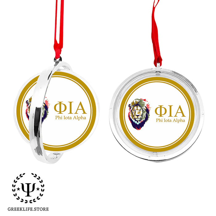 Phi Iota Alpha Christmas Reversible Flat Round Ornament