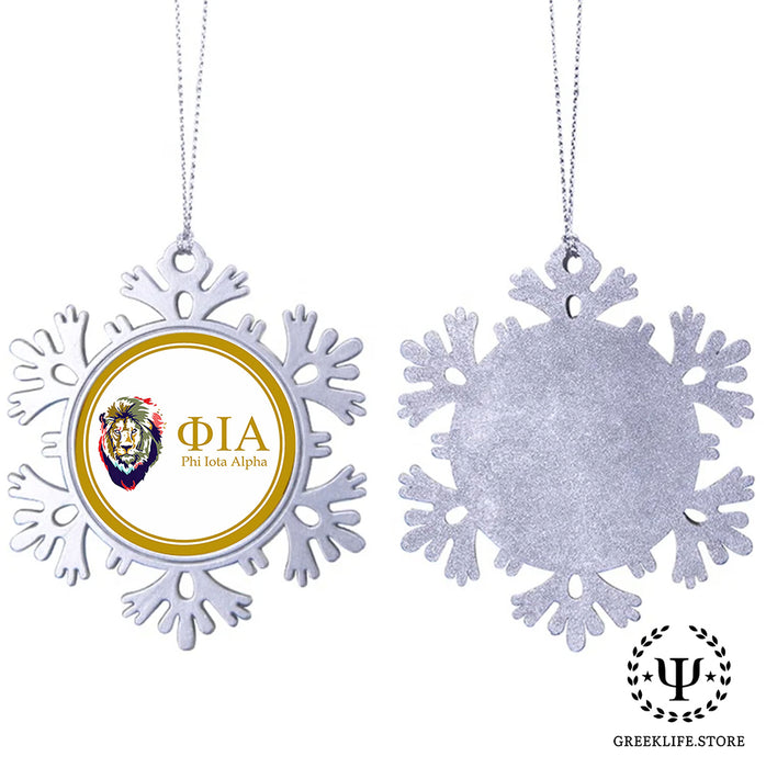 Phi Iota Alpha Christmas Ornament - Snowflake Metal