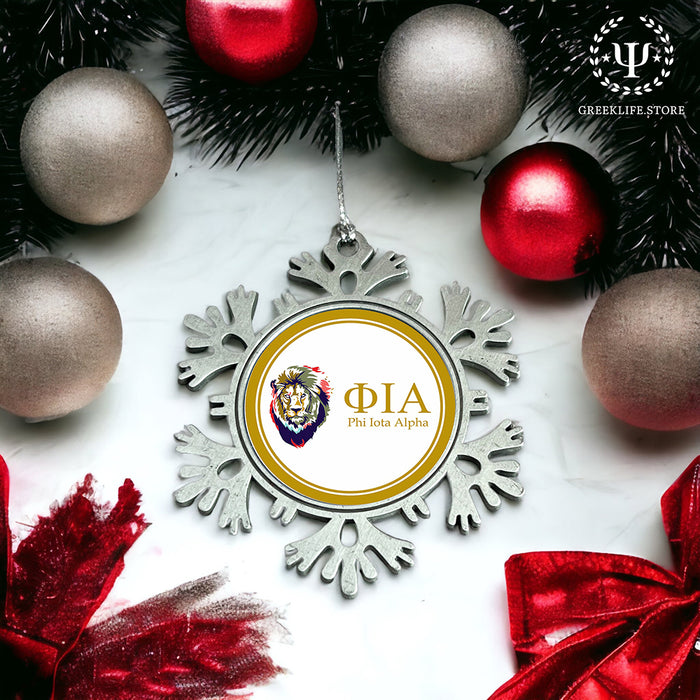Phi Iota Alpha Christmas Ornament - Snowflake Metal