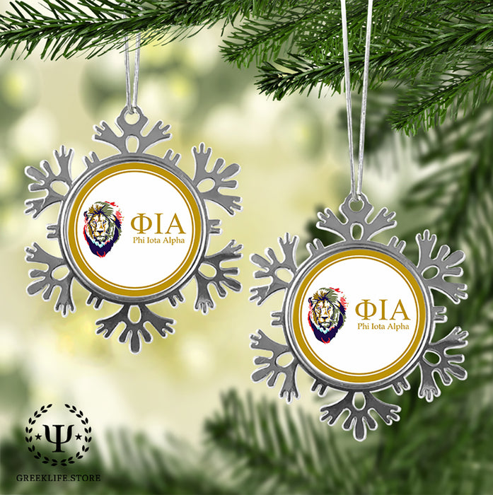 Phi Iota Alpha Christmas Ornament - Snowflake Metal