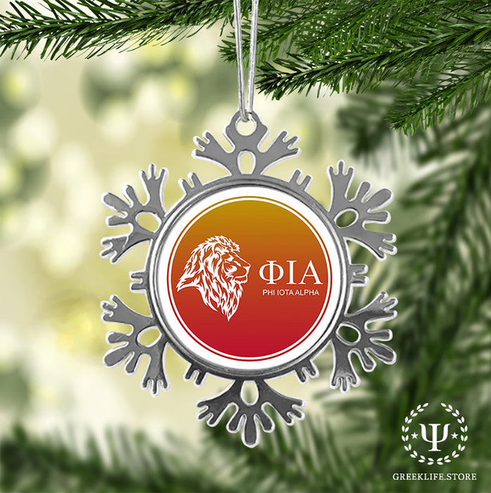 Phi Iota Alpha Christmas Ornament - Snowflake Metal