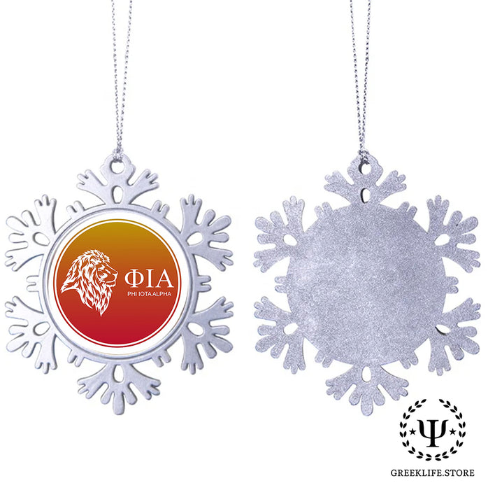 Phi Iota Alpha Christmas Ornament - Snowflake Metal