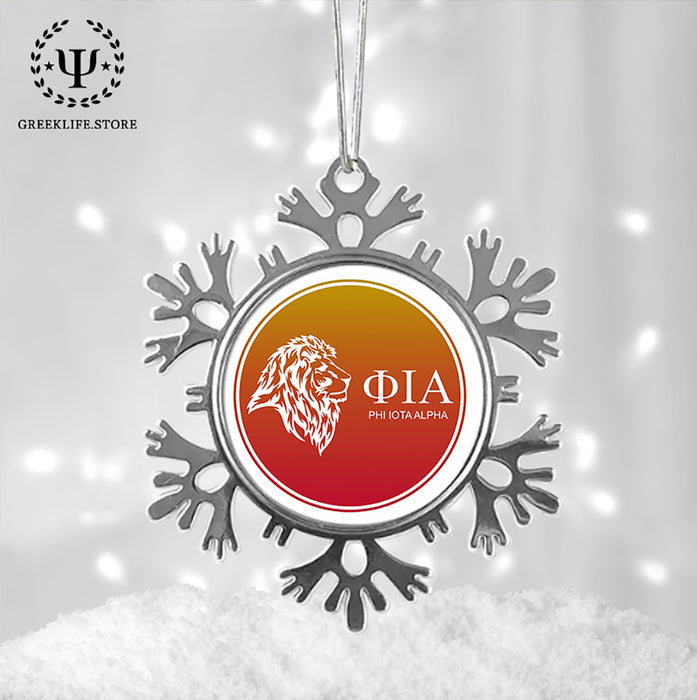 Phi Iota Alpha Christmas Ornament - Snowflake Metal