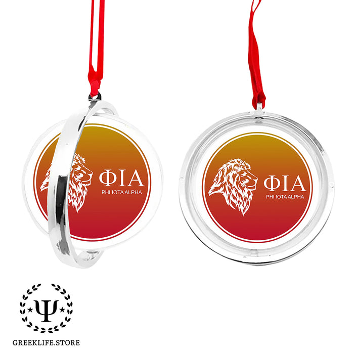 Phi Iota Alpha Christmas Reversible Flat Round Ornament