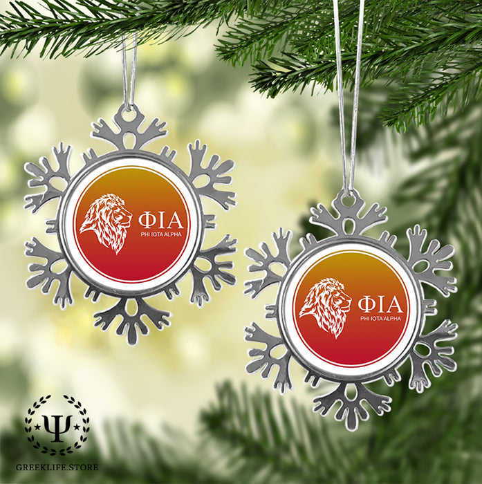 Phi Iota Alpha Christmas Ornament - Snowflake Metal