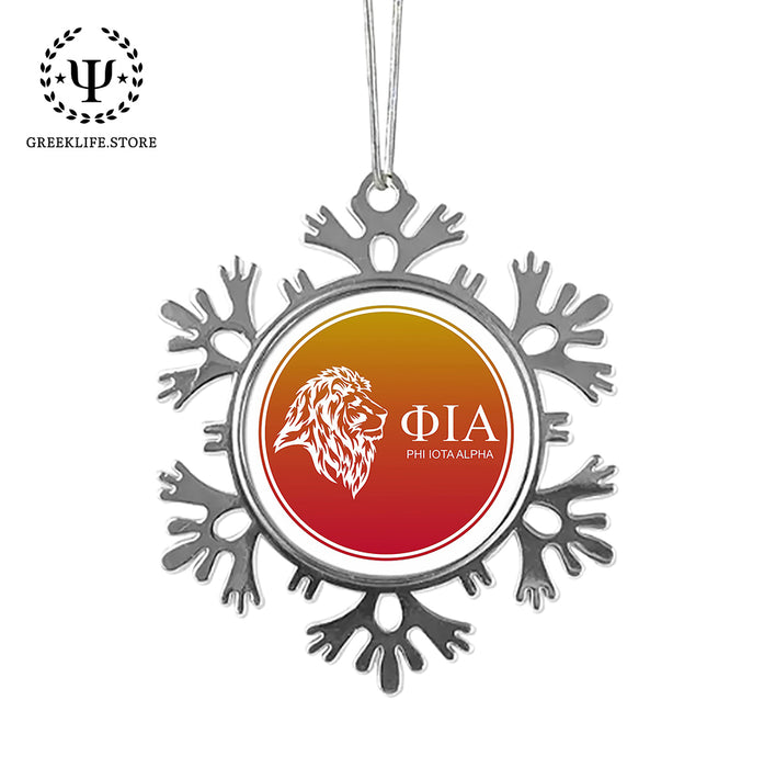 Phi Iota Alpha Christmas Ornament - Snowflake Metal