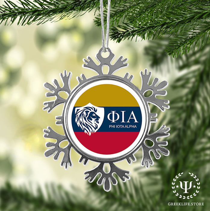 Phi Iota Alpha Christmas Ornament - Snowflake Metal