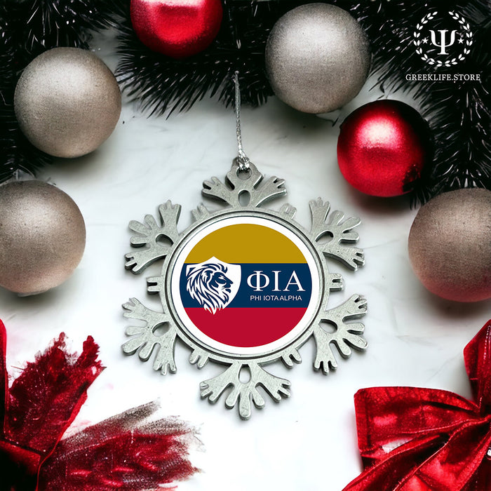 Phi Iota Alpha Christmas Ornament - Snowflake Metal
