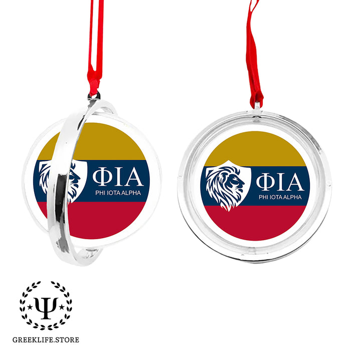 Phi Iota Alpha Christmas Reversible Flat Round Ornament