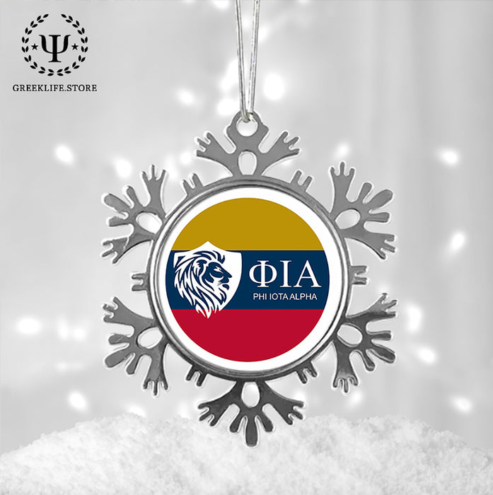 Phi Iota Alpha Christmas Ornament - Snowflake Metal