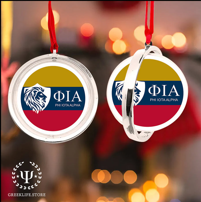 Phi Iota Alpha Christmas Reversible Flat Round Ornament
