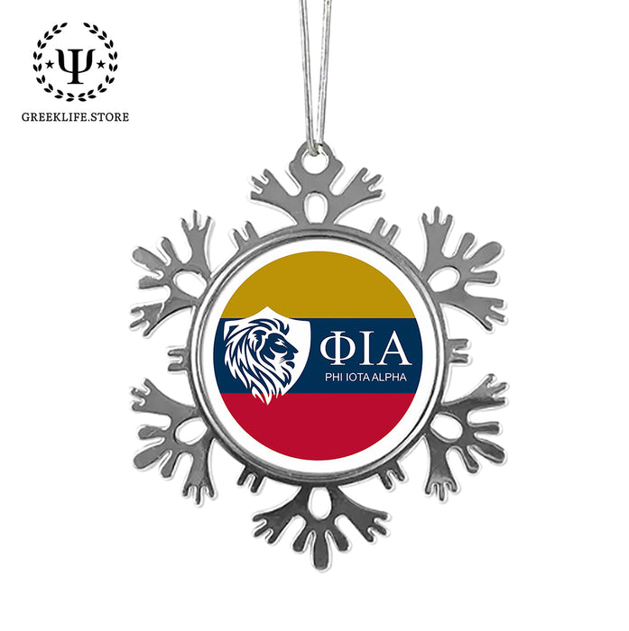 Phi Iota Alpha Christmas Ornament - Snowflake Metal