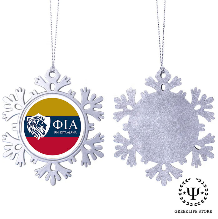 Phi Iota Alpha Christmas Ornament - Snowflake Metal