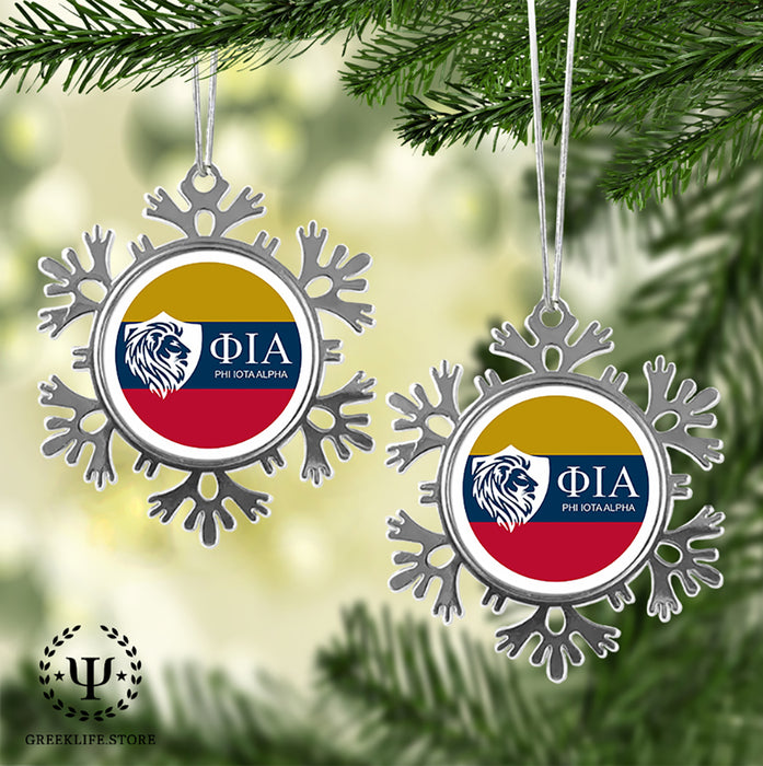 Phi Iota Alpha Christmas Ornament - Snowflake Metal