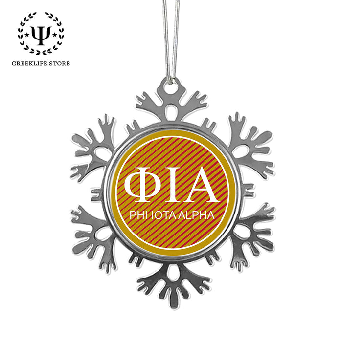 Phi Iota Alpha Christmas Ornament - Snowflake Metal
