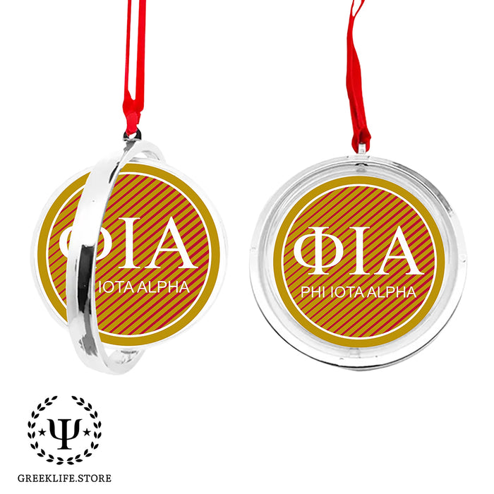Phi Iota Alpha Christmas Reversible Flat Round Ornament