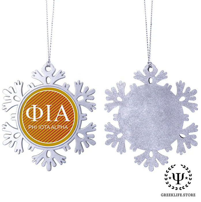 Phi Iota Alpha Christmas Ornament - Snowflake Metal