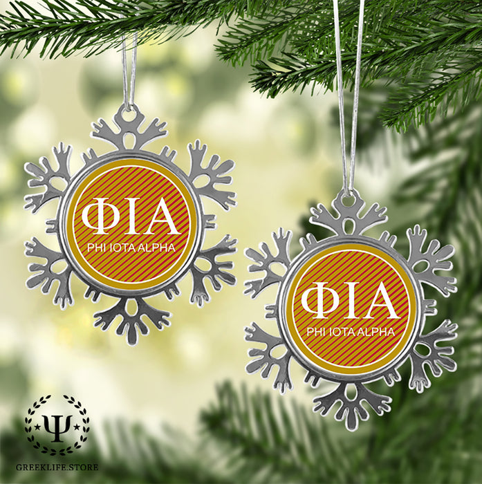 Phi Iota Alpha Christmas Ornament - Snowflake Metal