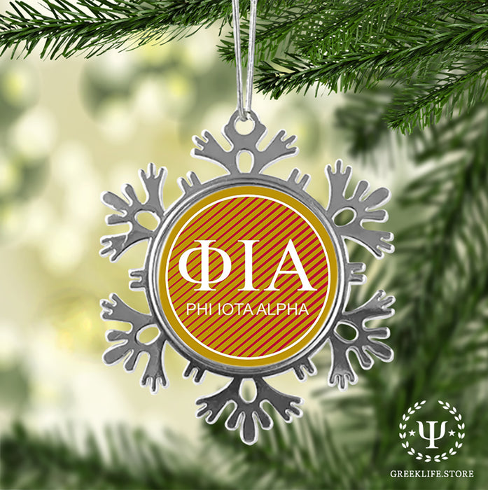 Phi Iota Alpha Christmas Ornament - Snowflake Metal