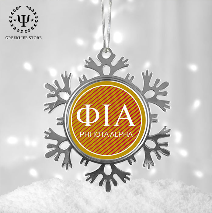 Phi Iota Alpha Christmas Ornament - Snowflake Metal