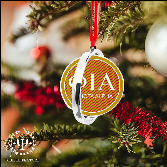 Phi Iota Alpha Christmas Reversible Flat Round Ornament