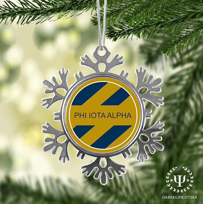 Phi Iota Alpha Christmas Ornament - Snowflake Metal