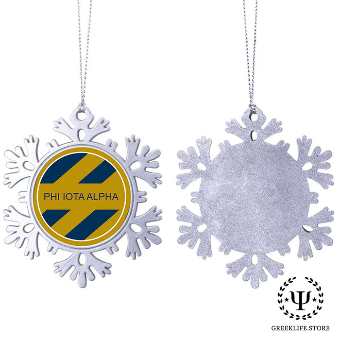 Phi Iota Alpha Christmas Ornament - Snowflake Metal