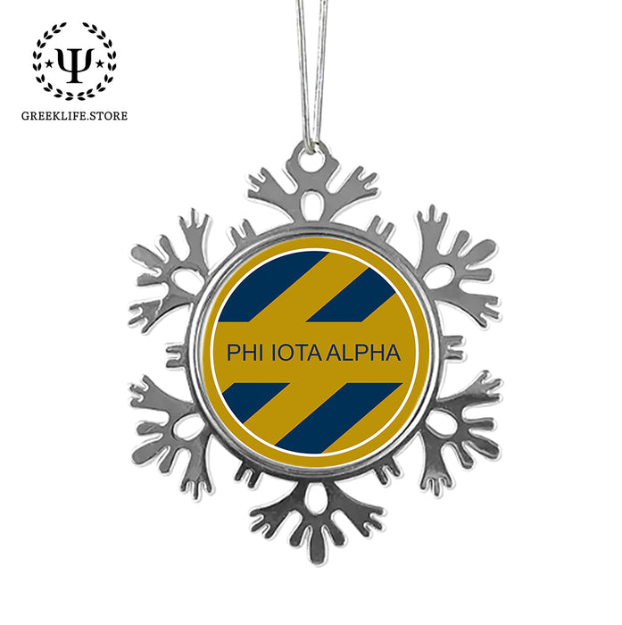 Phi Iota Alpha Christmas Ornament - Snowflake Metal