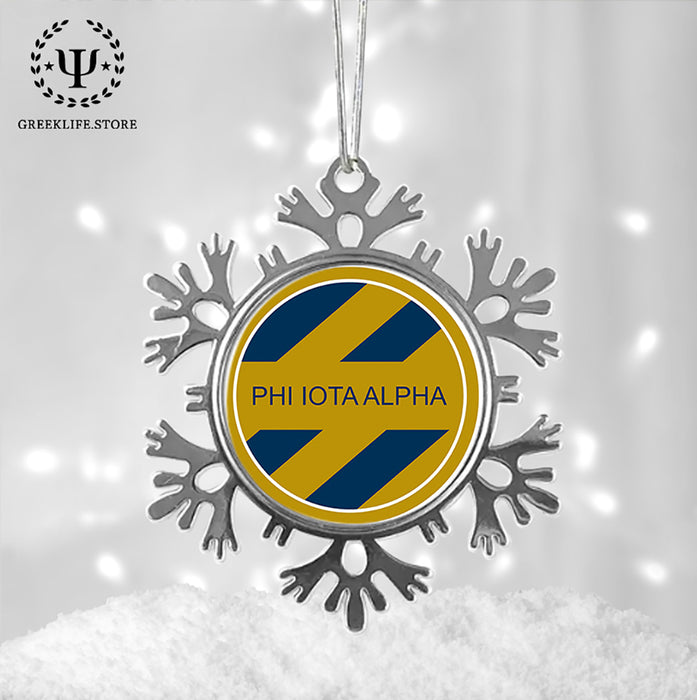 Phi Iota Alpha Christmas Ornament - Snowflake Metal