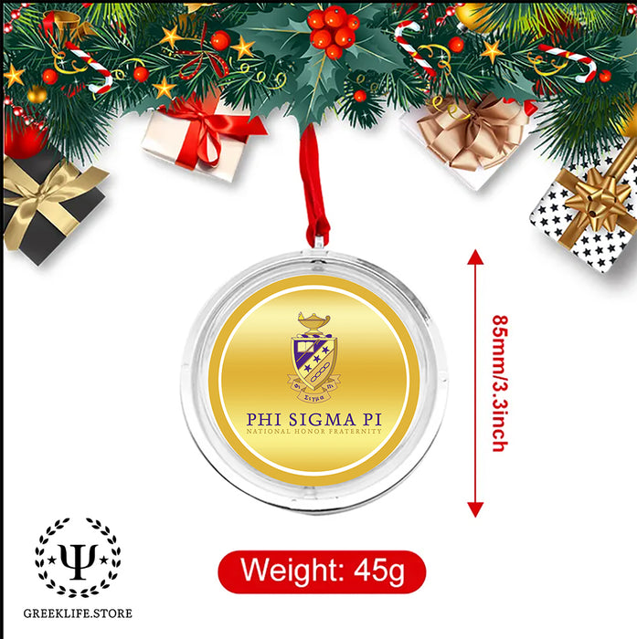 Phi Sigma Pi Christmas Reversible Flat Round Ornament