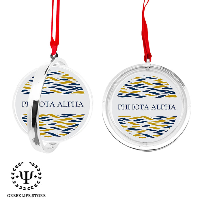 Phi Iota Alpha Christmas Reversible Flat Round Ornament