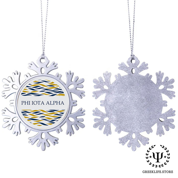 Phi Iota Alpha Christmas Ornament - Snowflake Metal