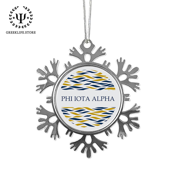 Phi Iota Alpha Christmas Ornament - Snowflake Metal