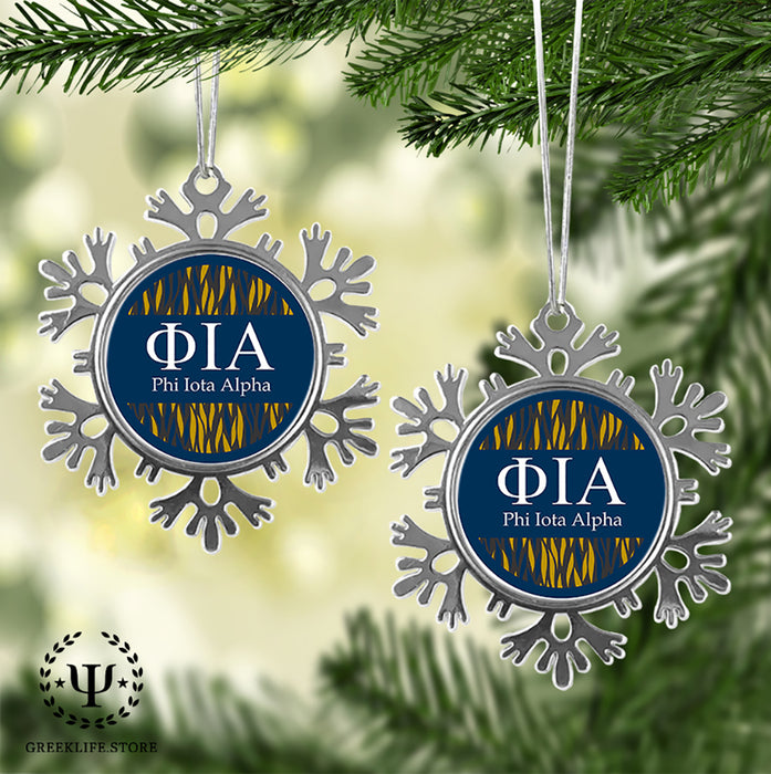 Phi Iota Alpha Christmas Ornament - Snowflake Metal