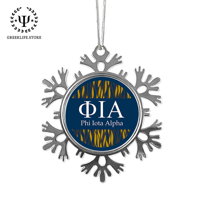 Phi Iota Alpha Christmas Ornament - Snowflake Metal