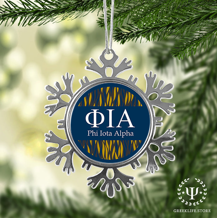 Phi Iota Alpha Christmas Ornament - Snowflake Metal