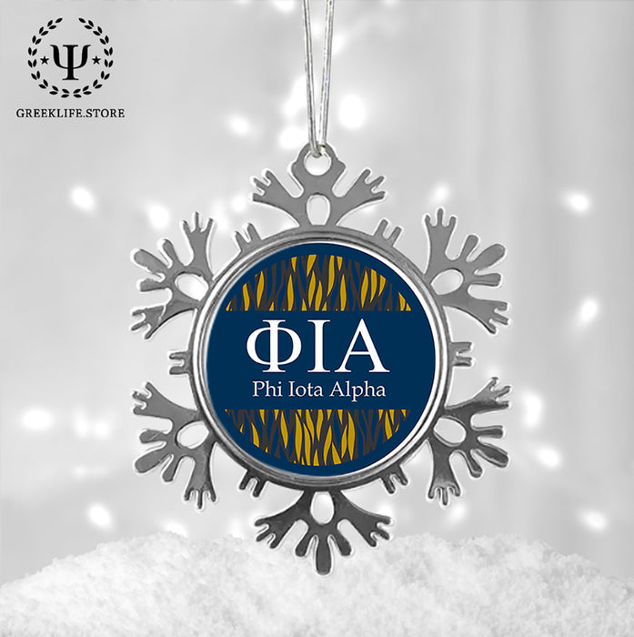 Phi Iota Alpha Christmas Ornament - Snowflake Metal