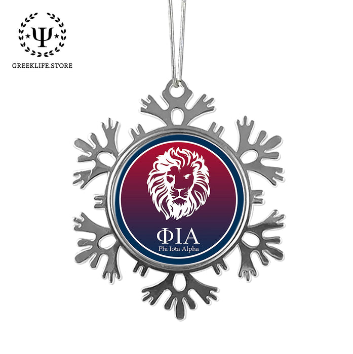 Phi Iota Alpha Christmas Ornament - Snowflake Metal