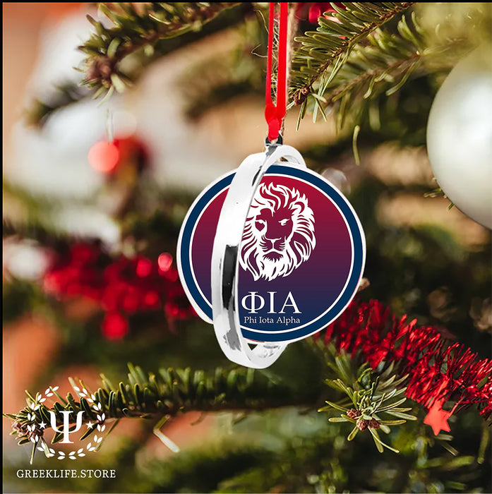 Phi Iota Alpha Christmas Reversible Flat Round Ornament