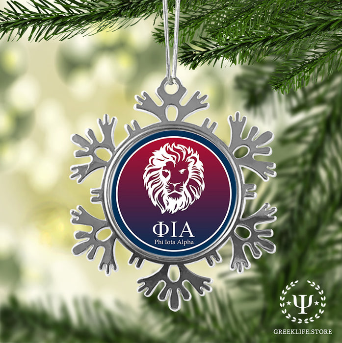 Phi Iota Alpha Christmas Ornament - Snowflake Metal