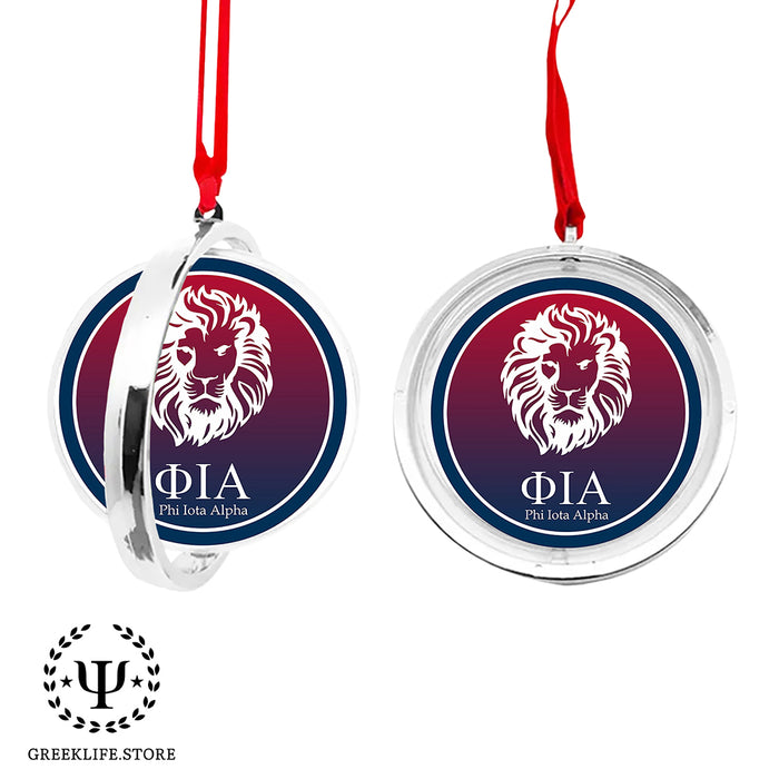 Phi Iota Alpha Christmas Reversible Flat Round Ornament