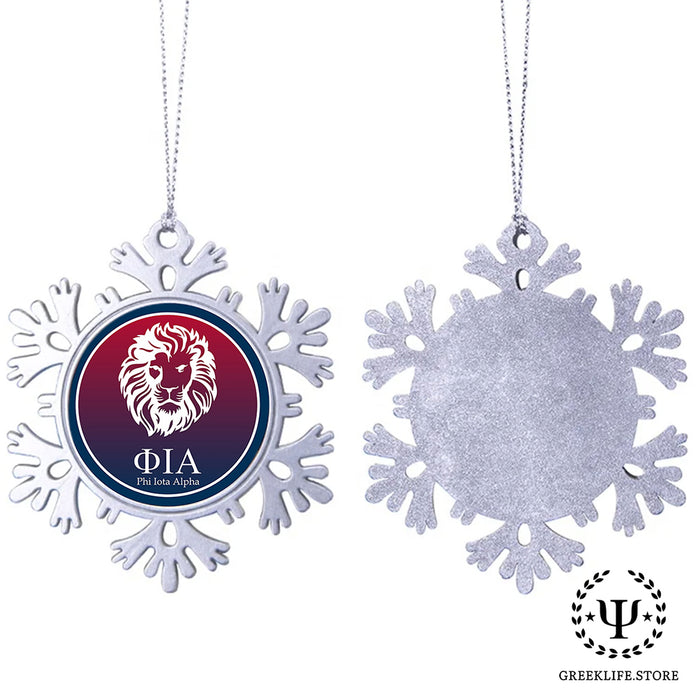 Phi Iota Alpha Christmas Ornament - Snowflake Metal