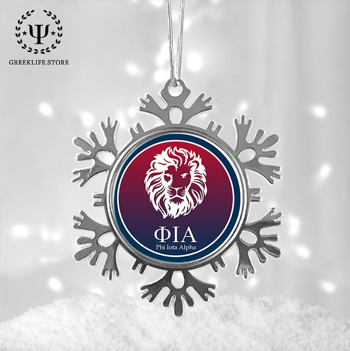 Phi Iota Alpha Christmas Ornament - Snowflake Metal