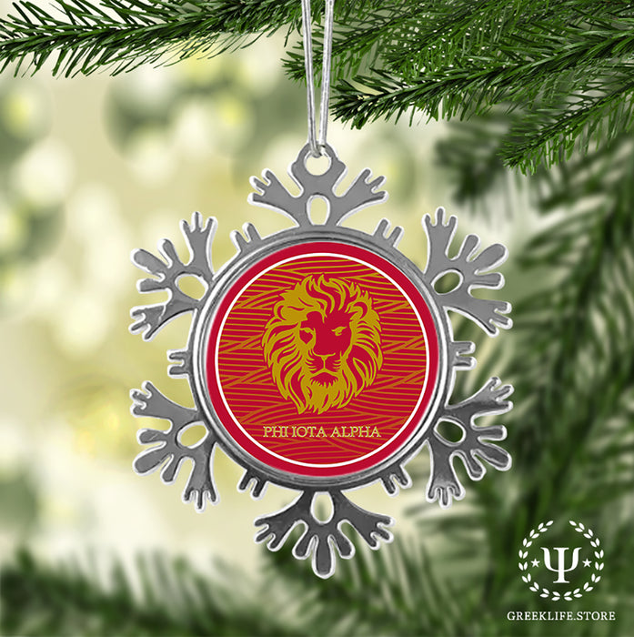Phi Iota Alpha Christmas Ornament - Snowflake Metal