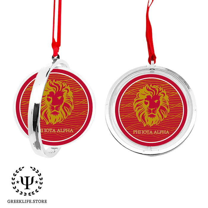 Phi Iota Alpha Christmas Reversible Flat Round Ornament