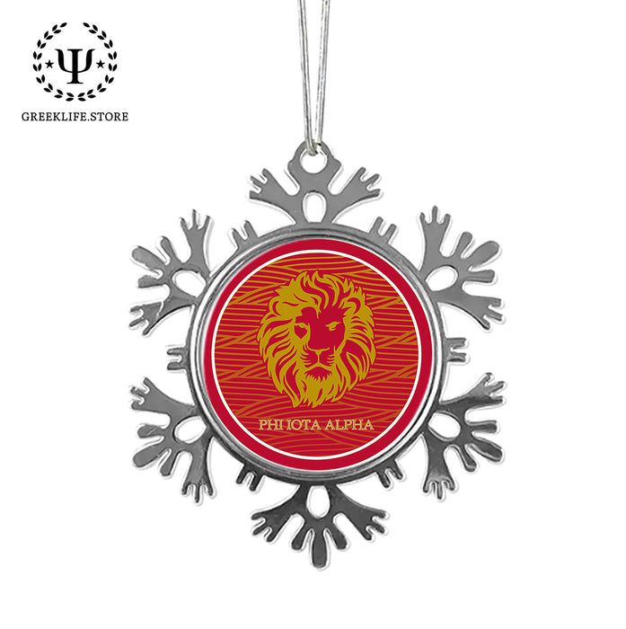 Phi Iota Alpha Christmas Ornament - Snowflake Metal