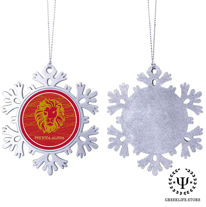 Phi Iota Alpha Christmas Ornament - Snowflake Metal